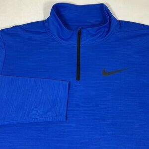 Nike Dry Fit Men’s 1/4 Zip Blue Athletic Pullover Size M